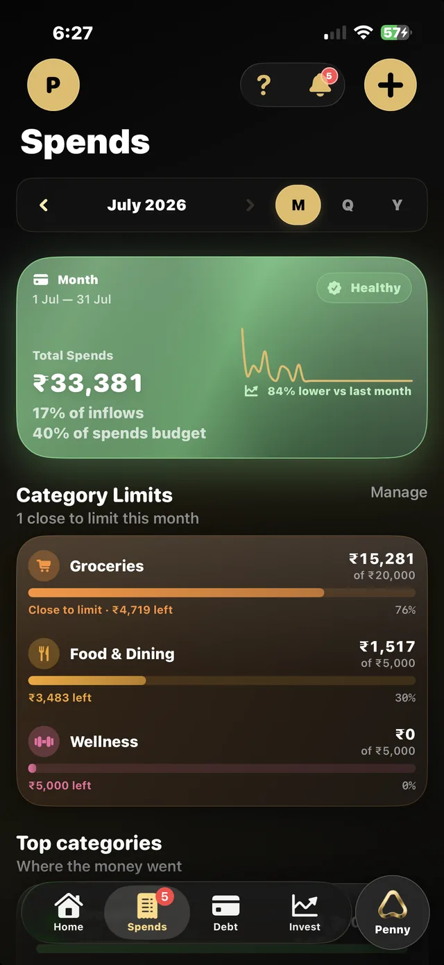 Accio Money spends screen